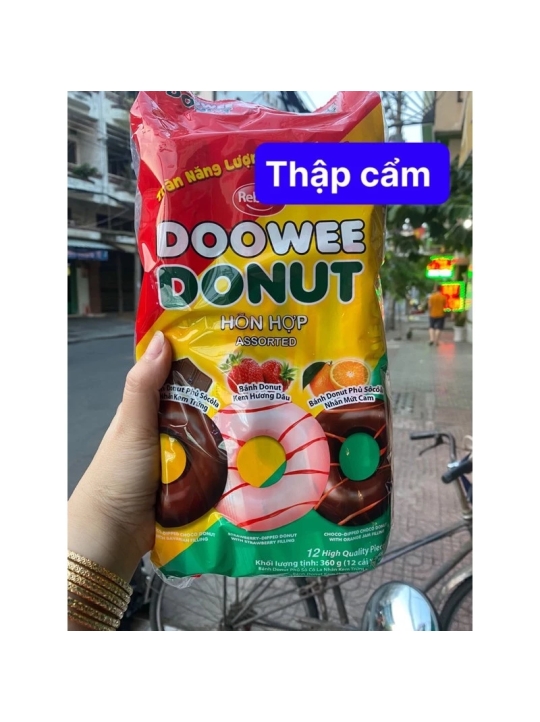 BỊCH 12 GÓI BÁNH DONUT SÔCLA ( CÓ ĐỦ 6 HƯƠNG VỊ )