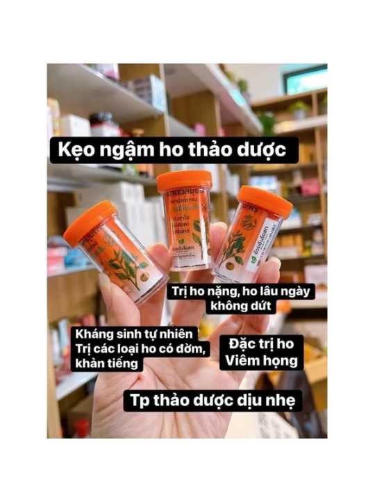 HỘP 60 HỦ Kẹo ngậm ho cam thảo, thảo dược Thái Lan 100 viên siêu hiệu quả
