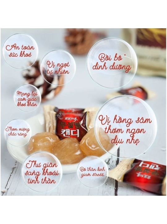 Kẹo sâm không đường Hàn Quốc 500g ( Date mới)