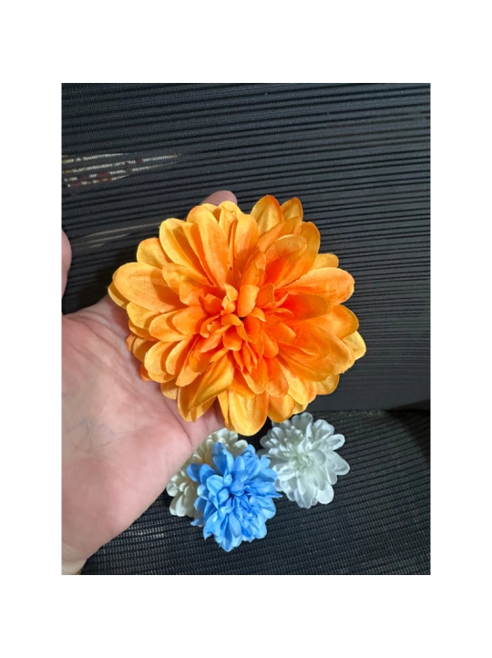 LẺ 1 - bông cúc thược dược 9cm - hoa giả , hoa vải - phụ kiện trang trí mũ , tháp bánh , oản