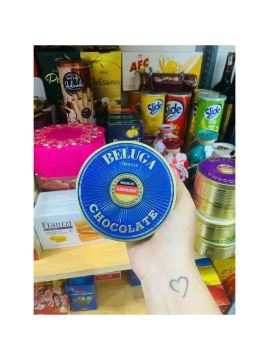 KẸO GÓI GIỎ QUÀ TẾT Socola Beluga Đức hộp thiếc