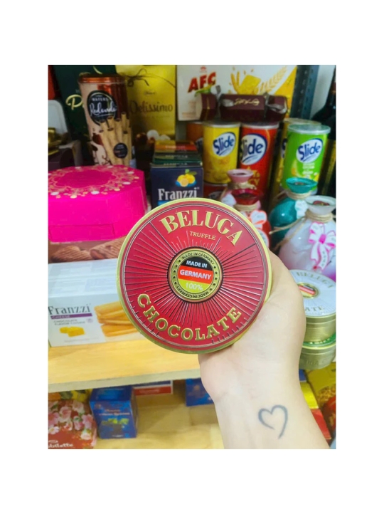 KẸO GÓI GIỎ QUÀ TẾT Socola Beluga Đức hộp thiếc