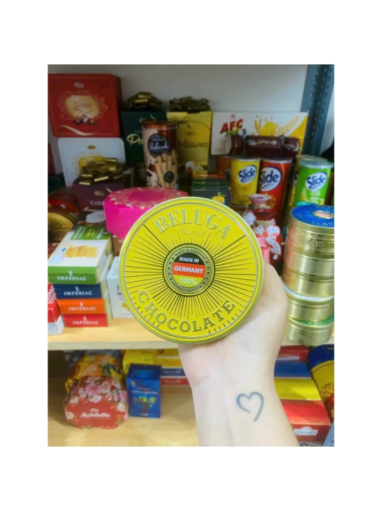 KẸO GÓI GIỎ QUÀ TẾT Socola Beluga Đức hộp thiếc