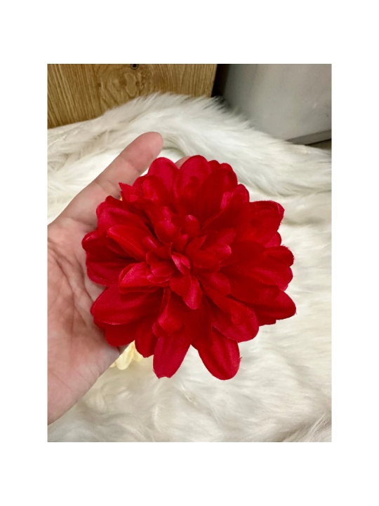 LẺ 1 - bông cúc thược dược 9cm - hoa giả , hoa vải - phụ kiện trang trí mũ , tháp bánh , oản