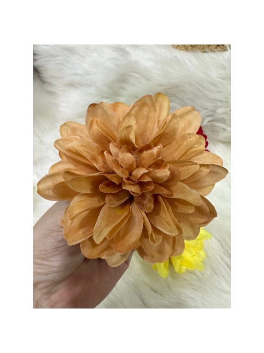 LẺ 1 - bông cúc thược dược 9cm - hoa giả , hoa vải - phụ kiện trang trí mũ , tháp bánh , oản