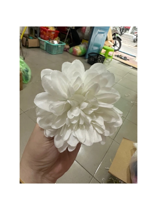 LẺ 1 - bông cúc thược dược 9cm - hoa giả , hoa vải - phụ kiện trang trí mũ , tháp bánh , oản