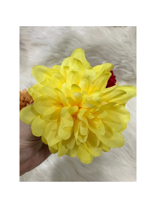 LẺ 1 - bông cúc thược dược 9cm - hoa giả , hoa vải - phụ kiện trang trí mũ , tháp bánh , oản