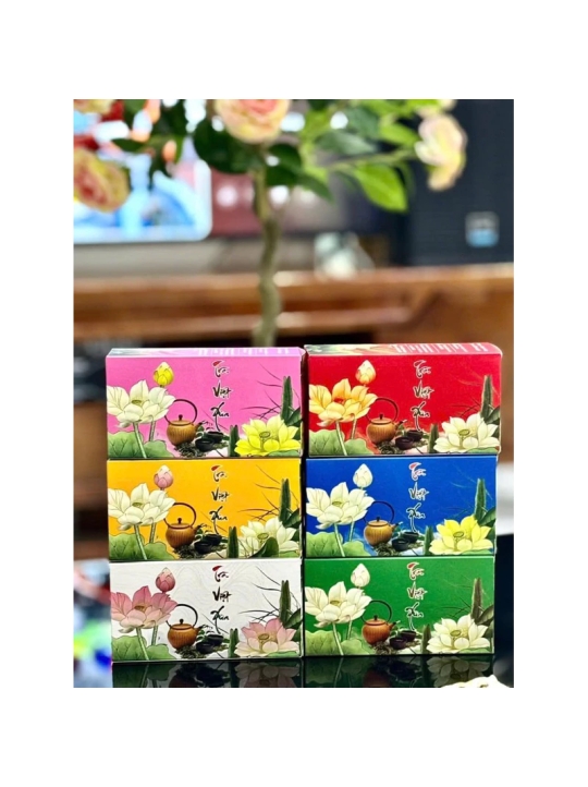 HỘP KÈM TRÀ sen Lễ 100gr dùng gói quà Lễ Tết Cúng