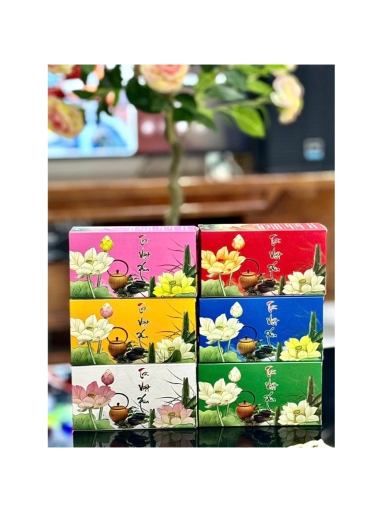 HỘP KÈM TRÀ sen Lễ 100gr dùng gói quà Lễ Tết Cúng