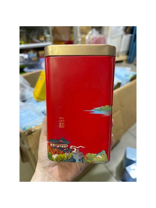 Vỏ hộp thiếc đựng trà gói quà Tết 2024