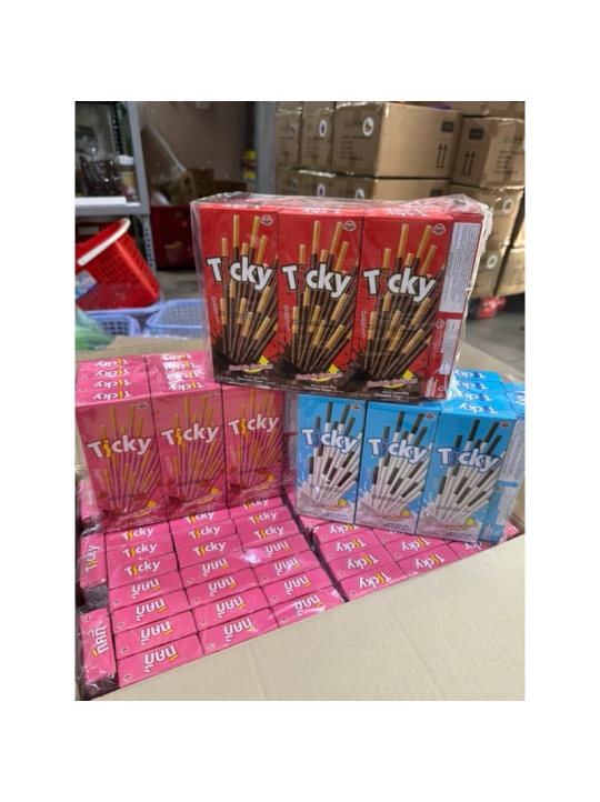 Lốc 12 Hộp Bánh Que Ticky Thái Lan Kem Chocolate