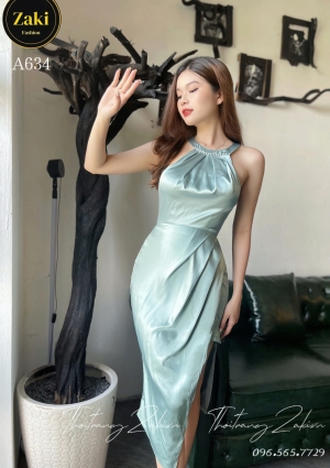 Đầm Yếm Cổ Hạt Ngọc Trai A634