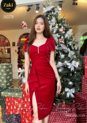 Đầm Body Thun Ánh Kim Đính Cườm Đá sang Trọng A579