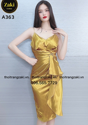 Đầm Body Phi Lụa 2 Dây A363