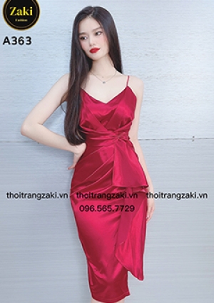 Đầm Body Phi Lụa 2 Dây A363