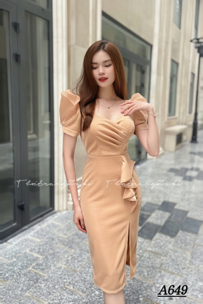 ĐẦM BODY PHỐI TAY LƯỚI KIẾNG A649