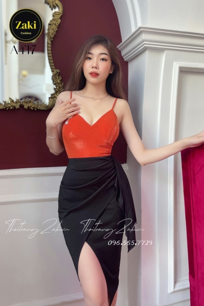 Đầm phối phụ kiện 1m6 trở xuống vừa đẹp A417