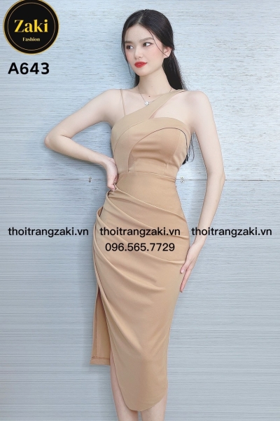 Đầm Body Cotton Mỹ Cổ Chéo A643