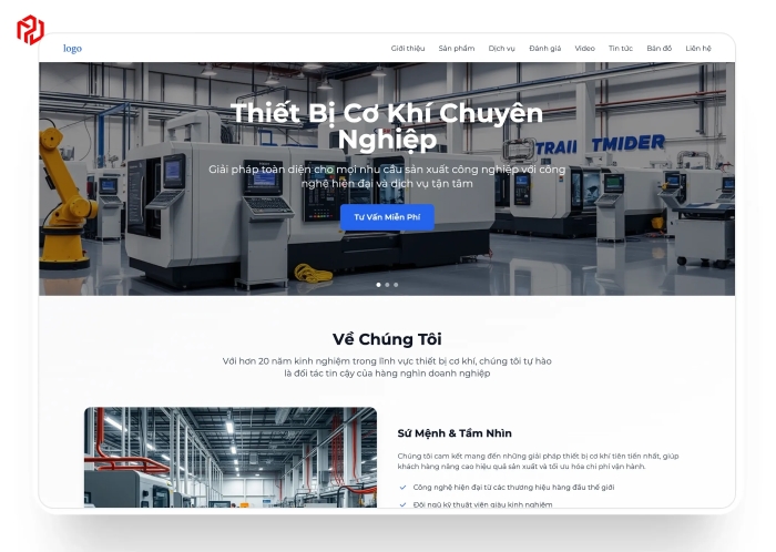 Cơ khí - Landing page / Web -  mẫu 01